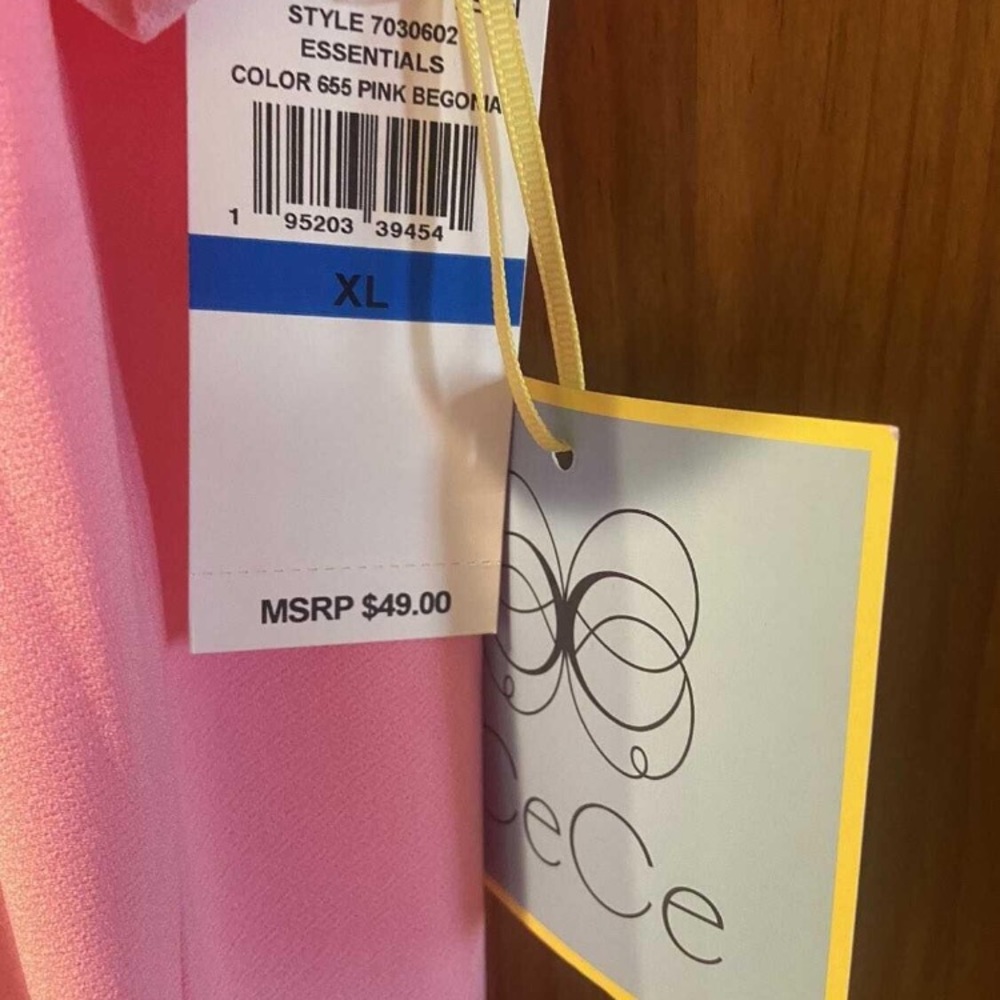 NWT! CeCe Women's Pink Textured Sleeve Top Sz xl - Picture 4 of 4